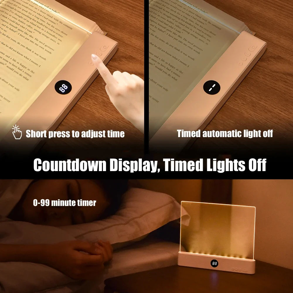 Portable LED Flat Panel Eye Protection Reading Light with Dimmable Timer