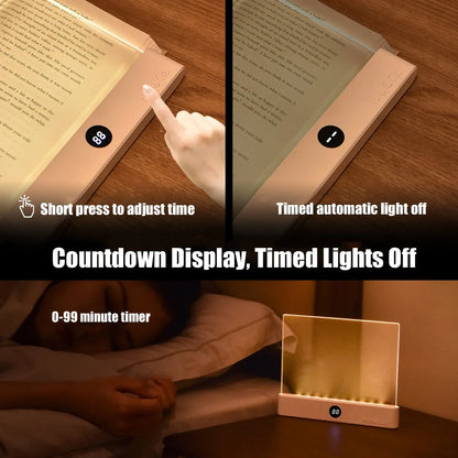 Portable LED Flat Panel Eye Protection Reading Light with Dimmable Timer