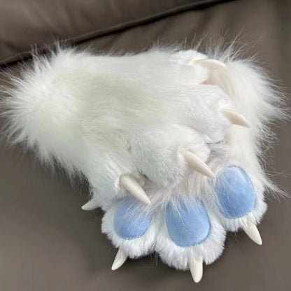 Plush Fluffy Cat Paw Gloves: Cozy, Squeaky, Anime Cosplay Accessory