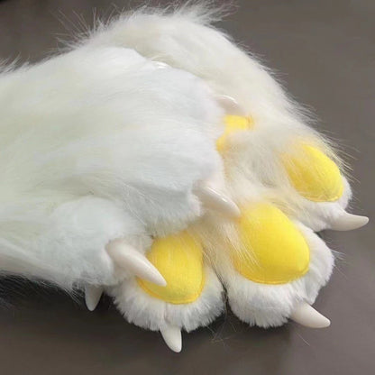 Plush Fluffy Cat Paw Gloves: Cozy, Squeaky, Anime Cosplay Accessory
